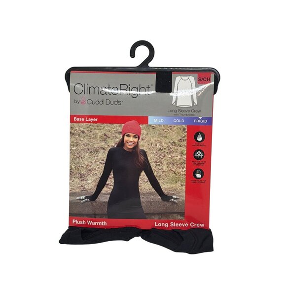 NWT Cuddl Duds Women Small ClimateRight Plush Warm Long Sleeve Thermal Crew Cozy - Picture 1 of 3